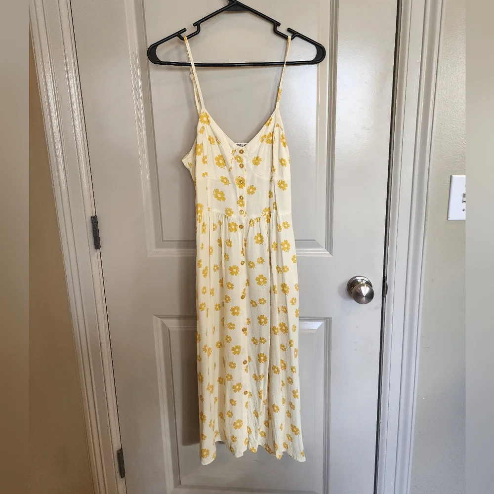 ROLLA'S Yellow Floral Midi Dress - Picture 1 of 3